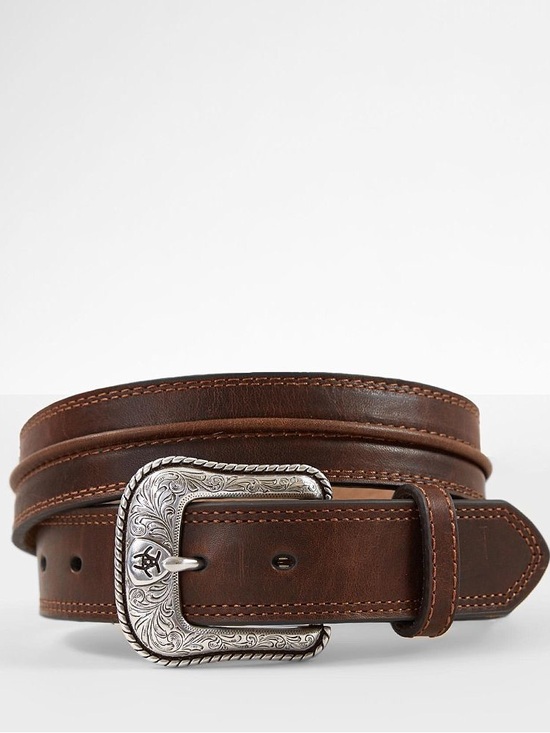 Ariat Other - Ariat Men's Brown Leather Belt with Decorative Silver Buckle